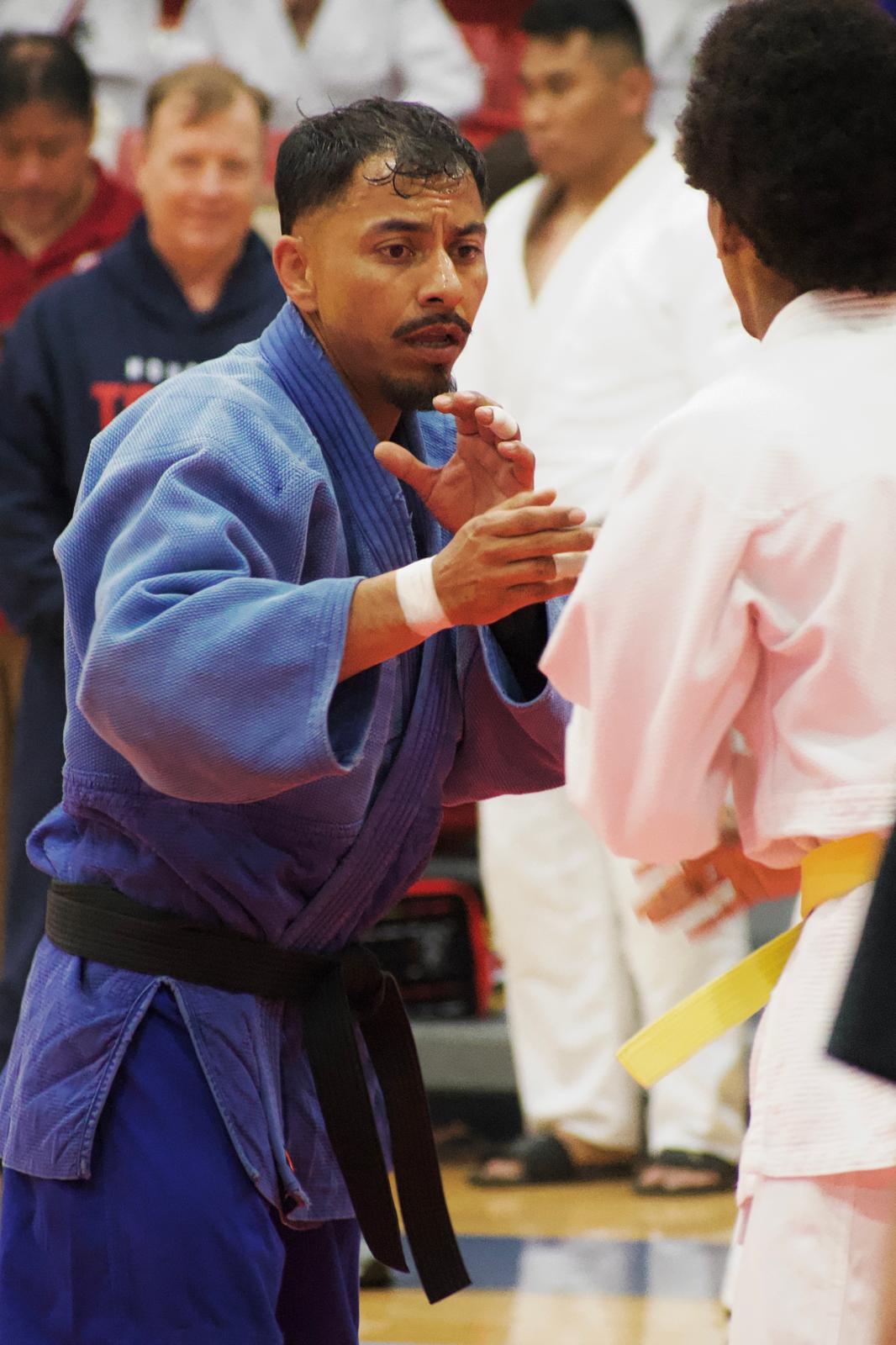 Sensei Julio Ramirez competing in Judo